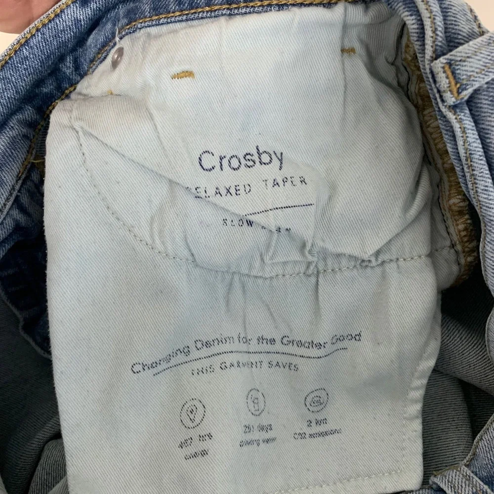 Oliver Logan Crosby Jeans‎ Womens 27 Light Wash Blue Relaxed Taper Raw Hem